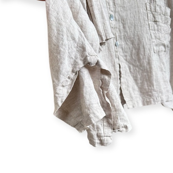 ☀️SALE☀️ New LUISA AND Q USA Tan Linen Button Tunic Blouse Size: XL - Picture 5 of 7